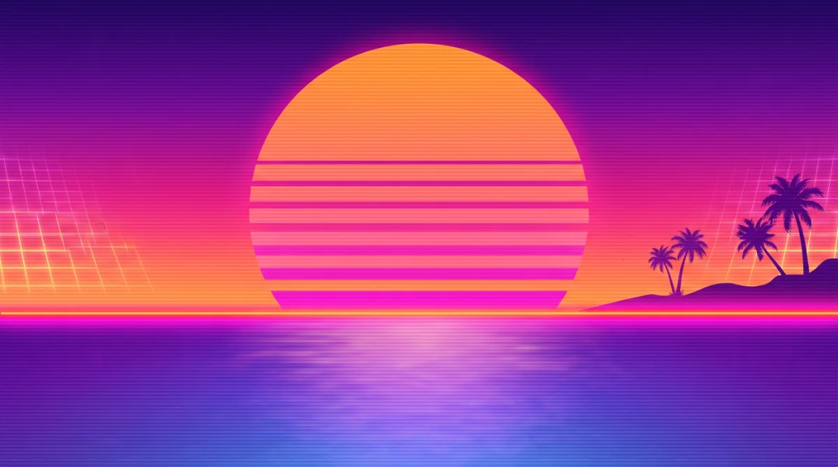 Generated example: synthwave sunset over the ocean