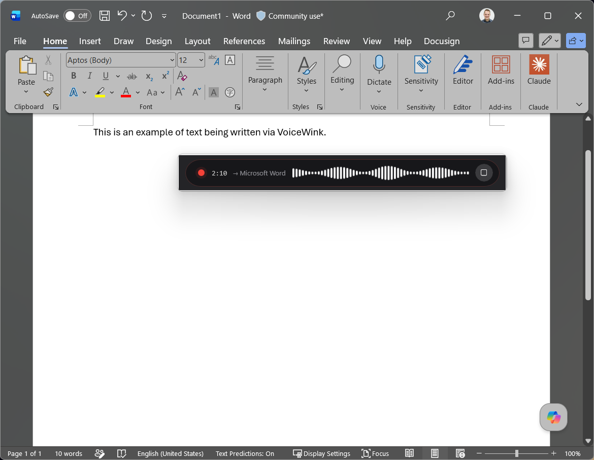Mini recorder page